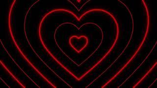 Neon Lights Love Heart Tunnel Background  HD 1080p Neon Red Heart Background Video For TikTok