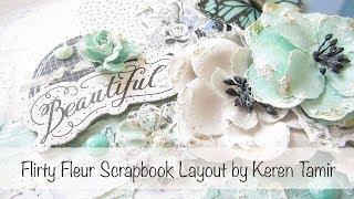 Scrapbook Layout with Prima Marketing Flirty Fleur Collection