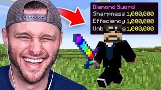 Beating MINECRAFT With LEVEL 1000000 ENCHANTS FUNNY