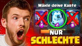 Nur SCHLECHTE KARTEN WÄHLEN in der 3x Auswahl Challenge... unmöglich?  Clash Royale Deutsch