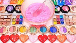 Satisfying Video How To Make Soda Slime Mixing Pink Eyeshadow Glitter Makeup Cosmetics GoGo ASMR