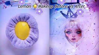 ASMR Lemon Makeup Skincare and removal tutorials and routine relaxing satisfying transformation.