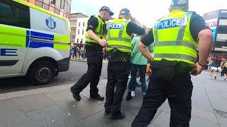 A Fight Outside ONeills Grand Central Bar on Union Street in Glasgow City Centre on 2nd July 2022