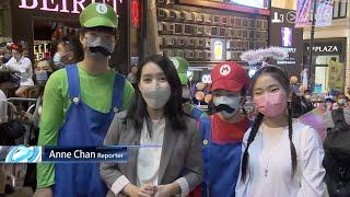 Revellers gather in Lan Kwai Fong on Halloween