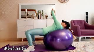 لاغری و تقویت شکم و پهلو با gym ball   . abs with gym ball