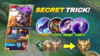 LANCELOT NEW SECRET BUILD TRICK TUTORIAL TO RANK UP FASTER  PLAY LANCELOT LIKE A PRO 2024 MLBB