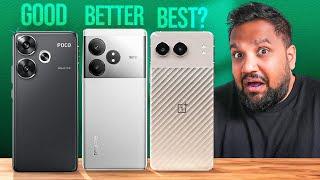 OnePlus Nord 4 vs Realme GT 6T vs POCO F6 Full Comparison - Battle of Premium Mid Rangers