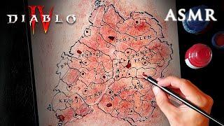 ASMR Diablo 4  Dip Pen Drawing Map of Sanctuary  1 hour