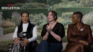 Bridgerton stars Golda Rosheuvel Ruth Gemmell and Adjoa Andoh debunk rumors that their corsets ar