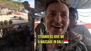 Strangers give me a massage in Bali 