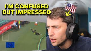 American tries his best to react to Cricket moments that shocked everyone