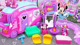 1H Satisfying with Unboxing Disney Minnie Mouse Toys Collection Camper Van Marvelous Market  ASMR