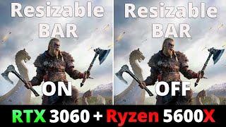Resizable BAR ON vs OFF RTX 3060 - Test in 8 supported Games 1080p and 1440p