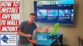 Members Mark FULL MOTION Extended TV Wall MOUNT  Install & Review