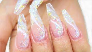 How to Glass Gelnails with Gold and Sparkle