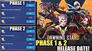 RELEASE DATE OF DAWNING START PHASE 1 & 2  MOBILE LEGENDS