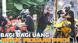 RIDING NINJA H2 SAMBIL BAGI BAGI UANG UNTUK PEJUANG PPKM