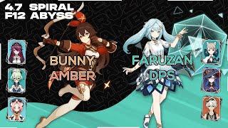 4.7 Spiral Abyss Floor 12 & 9 stars - Bunny Amber & Faruzan DPS