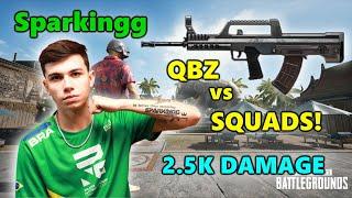 Sparkingg - 2.5K Damage - QBZ vs SQUADS - PUBG