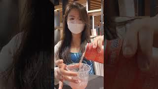 ORANGE FOOD CHALLENGE ft. spicy ramen at Korean convenience store #shorts