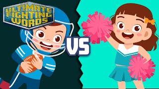 CHEERLEADERS vs FOOTBALL PLAYERS Who Is More Athletic?  ULTIMATE FIGHTING WORDS