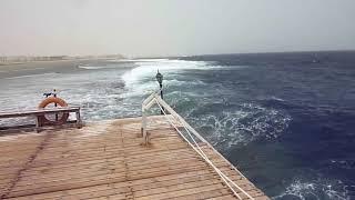 Strong wind bad weather and long waves at Marsa Alam Egypt 2012
