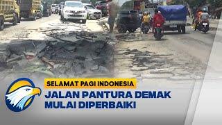 Jalan Pantura Demak yang Rusak Imbas Banjir Mulai Diperbaiki