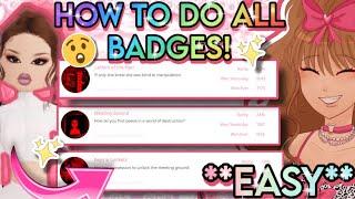 How to get ALL of Lanas BADGES  **SUPER EASY & FAST TUTORIAL**  Dress to Impress  Roblox