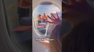 Young passenger plays Rock Paper Scissors with ground crew