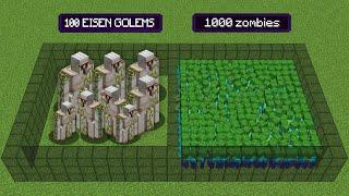 100 EISENGOLEMS vs. 1000 ZOMBIES Minecraft