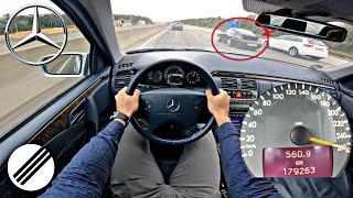 Mercedes-Benz E-Class E430 W210 Lorinser TOP SPEED DRIVE ON GERMAN AUTOBAHN 