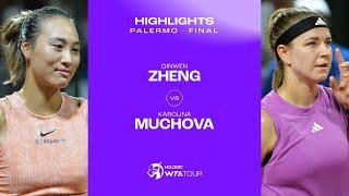 Zheng Qinwen vs. Karolina Muchova  2024 Palermo Final  WTA Match Highlights