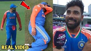 Rohit Sharma and All players reaction on Last Ball match winning moment in T20 World Cup 2024