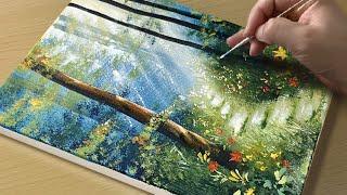 Morning Forest Painting  Acrylic Painting for Beginners