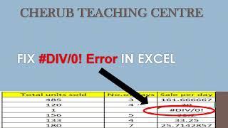 How To Fix #DIV0 error in Excel-Tutorial