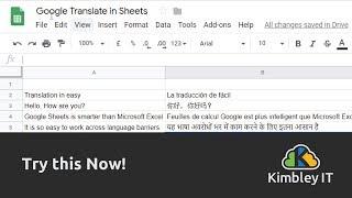 How to translate text in a Google Sheet