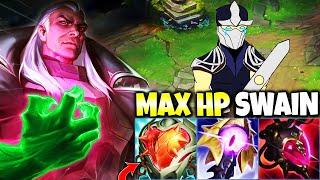 Reaching an Infinite amount of HP with Swain Top Lane Heartsteel x Grasp  LoL Swain s14 Gameplay