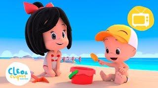 Un Día en la Playa. Nuevos episodios y canciones infantiles de Cleo y Cuquín  Familia Telerín