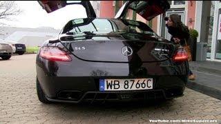 SLS AMG with Akrapovic exhaust Revving & Accelerations