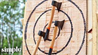 Making an axe throwing target