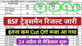 इतना कम Cut Off  BSF Tradesman Cut Off 2023  BSF Tradesman Result 2023  BSF Tradesman Cut Off