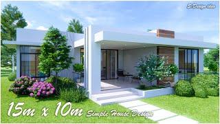 Simple House  House design idea   15m x 10m with 3Bedroom