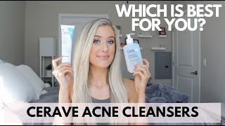 Cerave Acne Foaming Cream Cleanser vs. Cerave SA Renewing Cleanser Comparison Review- Salicylic Acid