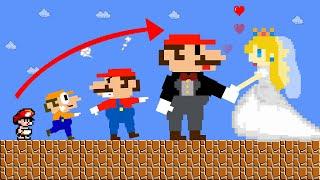 Mario Growing Up vs the Giant Bride Peach Maze  Game Animation