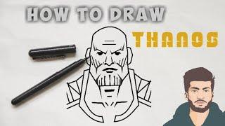 How to Draw Thanos Face easy