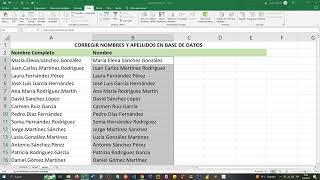 Excel-Corregir Nombres y Apellidos en Base de Datos