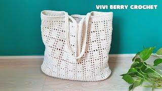 Amazing DIY Crochet Bag  Crochet Tote Bag  How to Crochet a Bag Step by Step  ViVi Berry Crochet