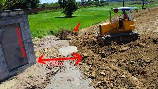 Part3 Updated skill bulldozer move dirt to build foundation road around wall house with dump trucks