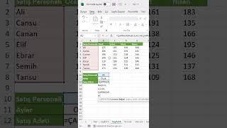 Excel’de İç İçe Çaprazara Xlookup Formülü Kullanımı #exceldersleri #excel #excelformülleri