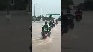 Biker Water Crossing 